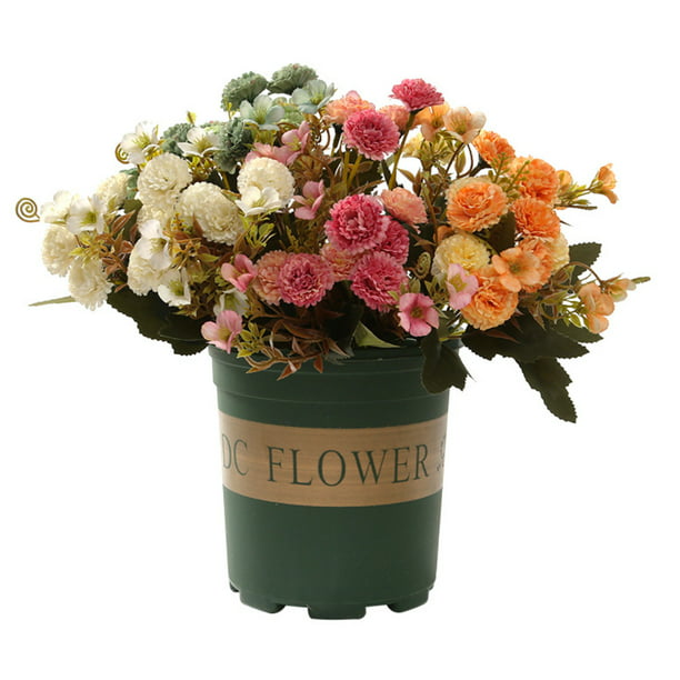 Artificial Carnation 13 Heads Fake Flowers Bouquet for Home Grave Decor 30CM